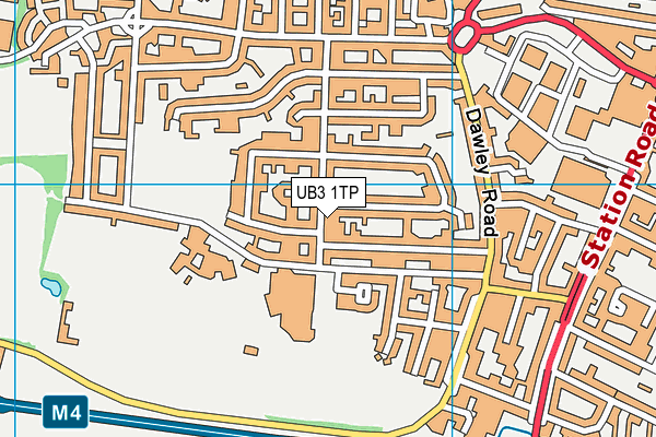 UB3 1TP map - OS VectorMap District (Ordnance Survey)