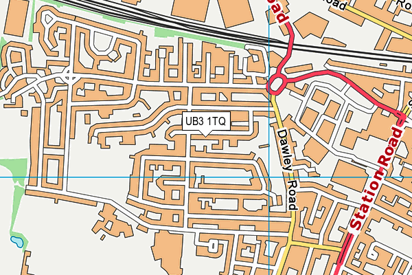 UB3 1TQ map - OS VectorMap District (Ordnance Survey)