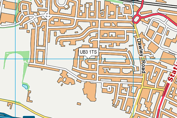 UB3 1TS map - OS VectorMap District (Ordnance Survey)