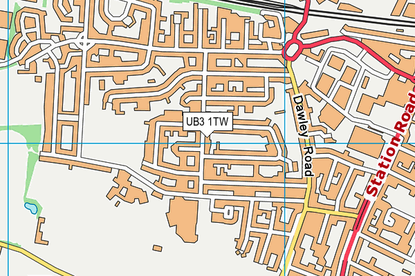UB3 1TW map - OS VectorMap District (Ordnance Survey)
