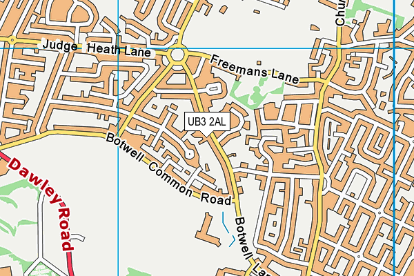 UB3 2AL map - OS VectorMap District (Ordnance Survey)