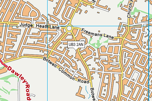 UB3 2AN map - OS VectorMap District (Ordnance Survey)