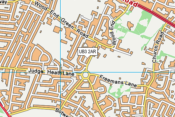 UB3 2AR map - OS VectorMap District (Ordnance Survey)