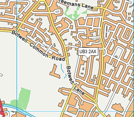 UB3 2AX map - OS VectorMap District (Ordnance Survey)