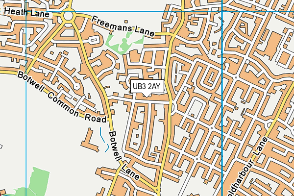 UB3 2AY map - OS VectorMap District (Ordnance Survey)