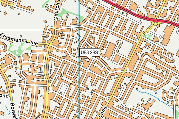UB3 2BS map - OS VectorMap District (Ordnance Survey)