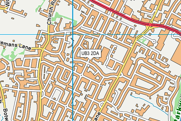 UB3 2DA map - OS VectorMap District (Ordnance Survey)