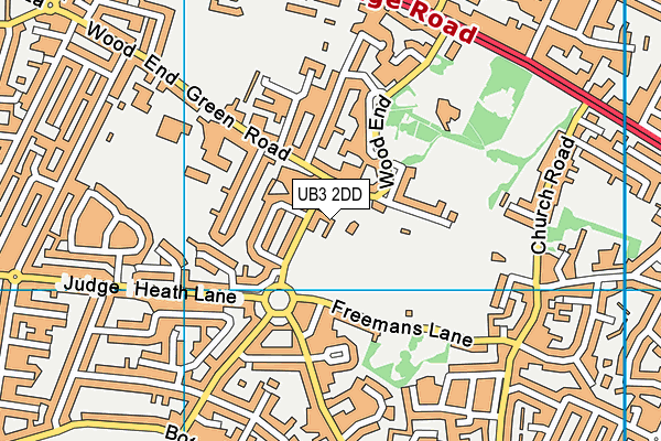 UB3 2DD map - OS VectorMap District (Ordnance Survey)