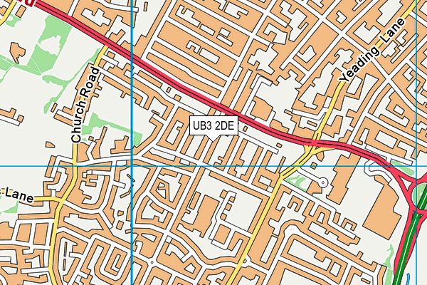 UB3 2DE map - OS VectorMap District (Ordnance Survey)