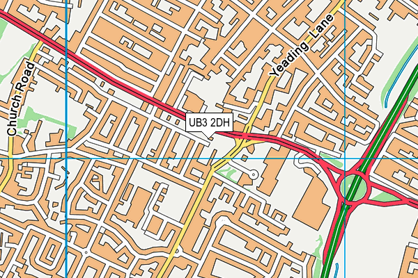 UB3 2DH map - OS VectorMap District (Ordnance Survey)