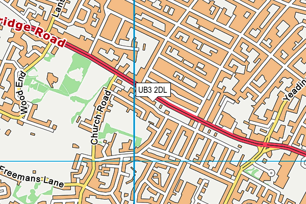 UB3 2DL map - OS VectorMap District (Ordnance Survey)