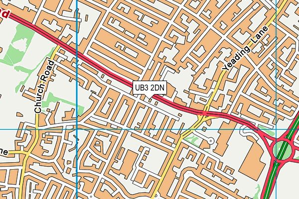UB3 2DN map - OS VectorMap District (Ordnance Survey)