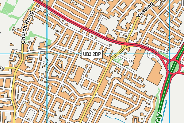 UB3 2DP map - OS VectorMap District (Ordnance Survey)