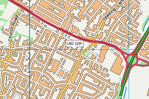 UB3 2DR map - OS VectorMap District (Ordnance Survey)