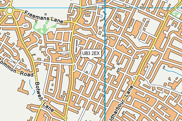 UB3 2EX map - OS VectorMap District (Ordnance Survey)