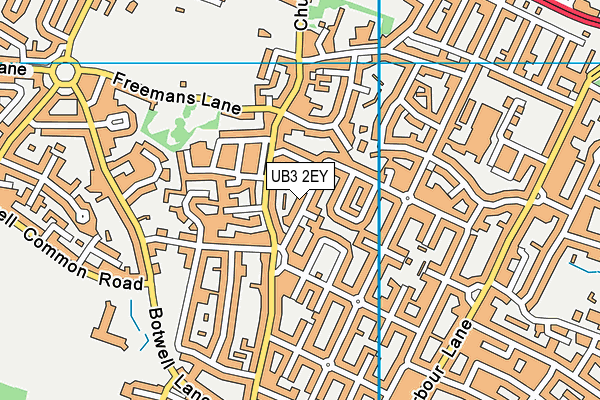 UB3 2EY map - OS VectorMap District (Ordnance Survey)