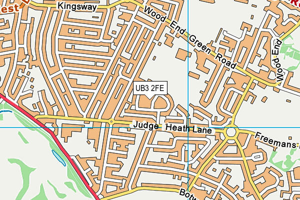 UB3 2FE map - OS VectorMap District (Ordnance Survey)