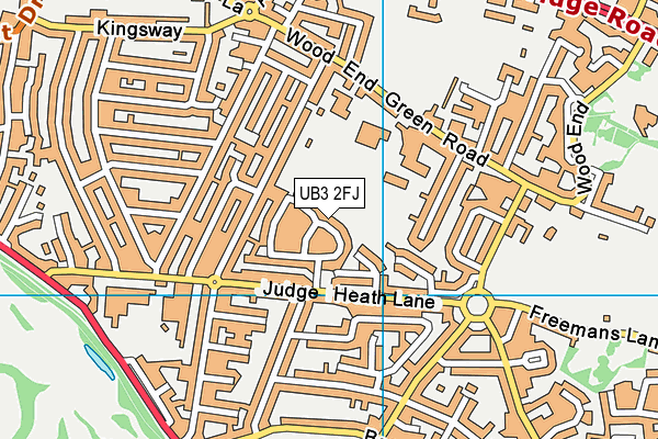 UB3 2FJ map - OS VectorMap District (Ordnance Survey)