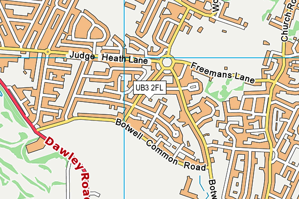 UB3 2FL map - OS VectorMap District (Ordnance Survey)