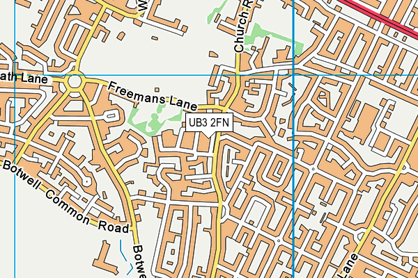 UB3 2FN map - OS VectorMap District (Ordnance Survey)