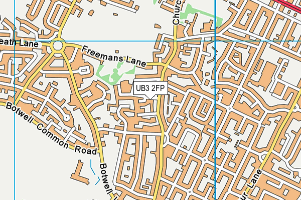 UB3 2FP map - OS VectorMap District (Ordnance Survey)