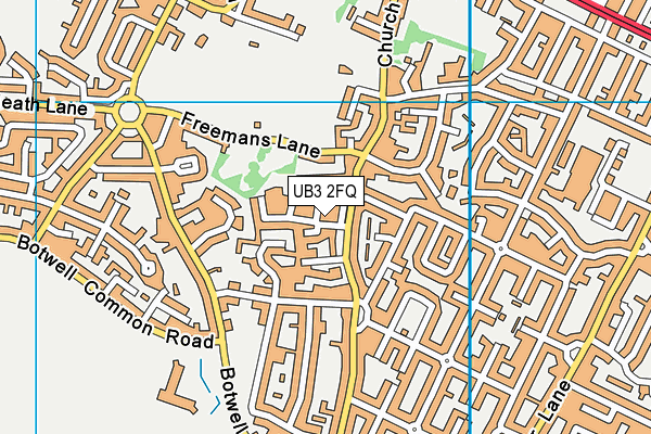 UB3 2FQ map - OS VectorMap District (Ordnance Survey)