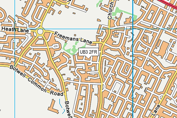 UB3 2FR map - OS VectorMap District (Ordnance Survey)
