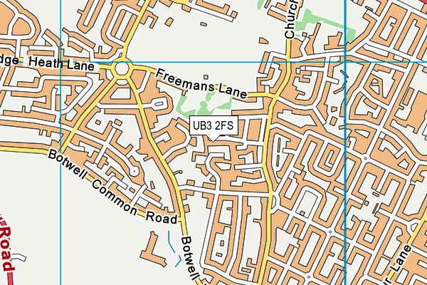 UB3 2FS map - OS VectorMap District (Ordnance Survey)