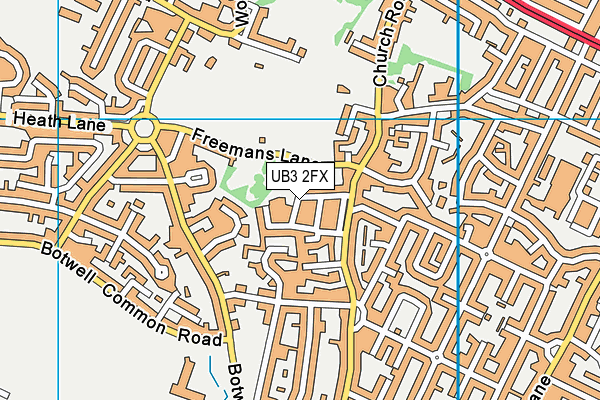 UB3 2FX map - OS VectorMap District (Ordnance Survey)