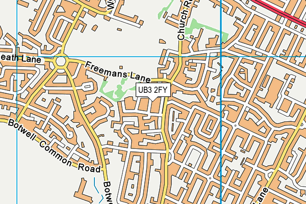 UB3 2FY map - OS VectorMap District (Ordnance Survey)