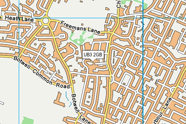 UB3 2GB map - OS VectorMap District (Ordnance Survey)