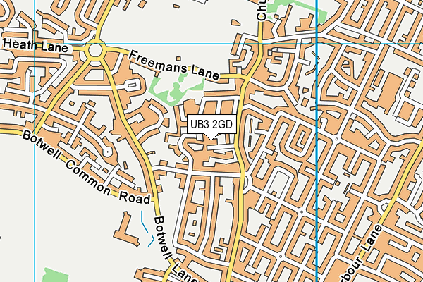 UB3 2GD map - OS VectorMap District (Ordnance Survey)