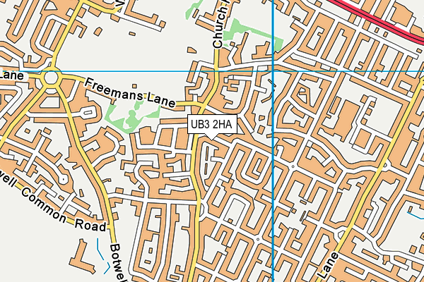 UB3 2HA map - OS VectorMap District (Ordnance Survey)