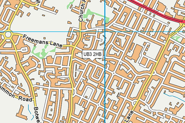 UB3 2HB map - OS VectorMap District (Ordnance Survey)