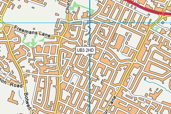 UB3 2HD map - OS VectorMap District (Ordnance Survey)