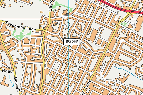 UB3 2HE map - OS VectorMap District (Ordnance Survey)