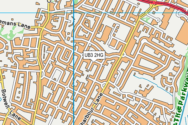 UB3 2HG map - OS VectorMap District (Ordnance Survey)