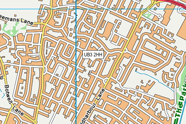 UB3 2HH map - OS VectorMap District (Ordnance Survey)