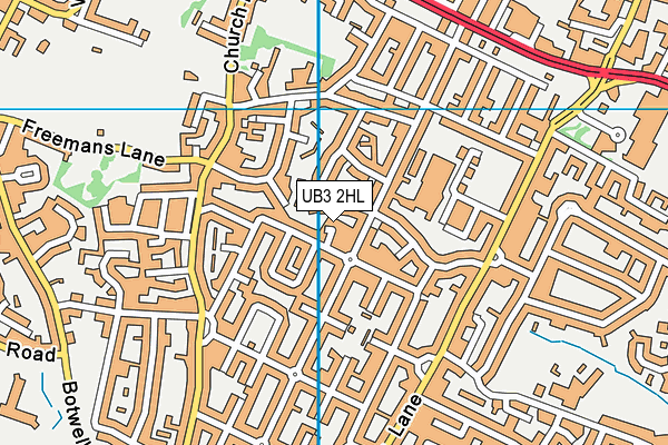 UB3 2HL map - OS VectorMap District (Ordnance Survey)