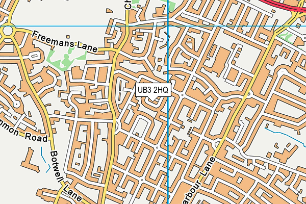 UB3 2HQ map - OS VectorMap District (Ordnance Survey)