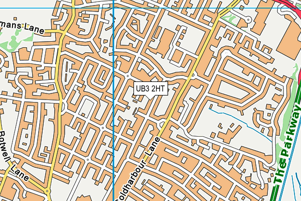 UB3 2HT map - OS VectorMap District (Ordnance Survey)