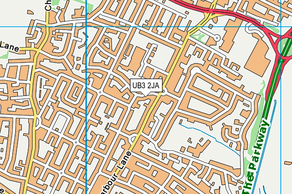 UB3 2JA map - OS VectorMap District (Ordnance Survey)