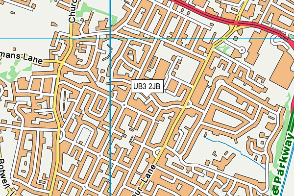 UB3 2JB map - OS VectorMap District (Ordnance Survey)