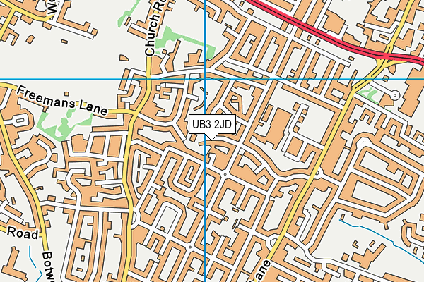 UB3 2JD map - OS VectorMap District (Ordnance Survey)