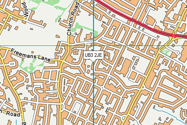 UB3 2JE map - OS VectorMap District (Ordnance Survey)