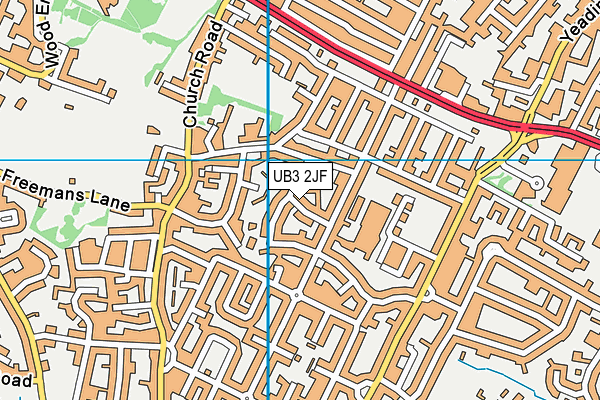 UB3 2JF map - OS VectorMap District (Ordnance Survey)