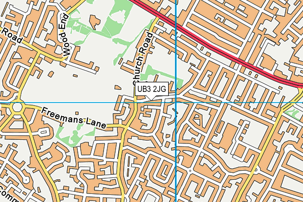 UB3 2JG map - OS VectorMap District (Ordnance Survey)