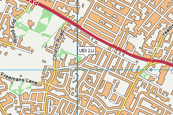UB3 2JJ map - OS VectorMap District (Ordnance Survey)