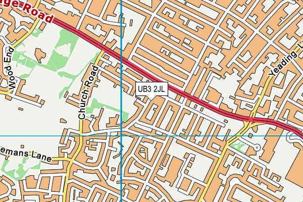 UB3 2JL map - OS VectorMap District (Ordnance Survey)