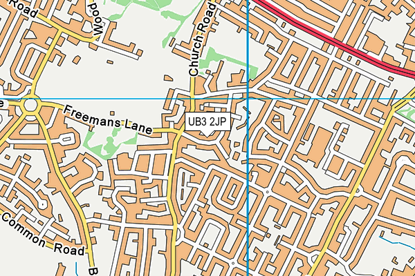 UB3 2JP map - OS VectorMap District (Ordnance Survey)